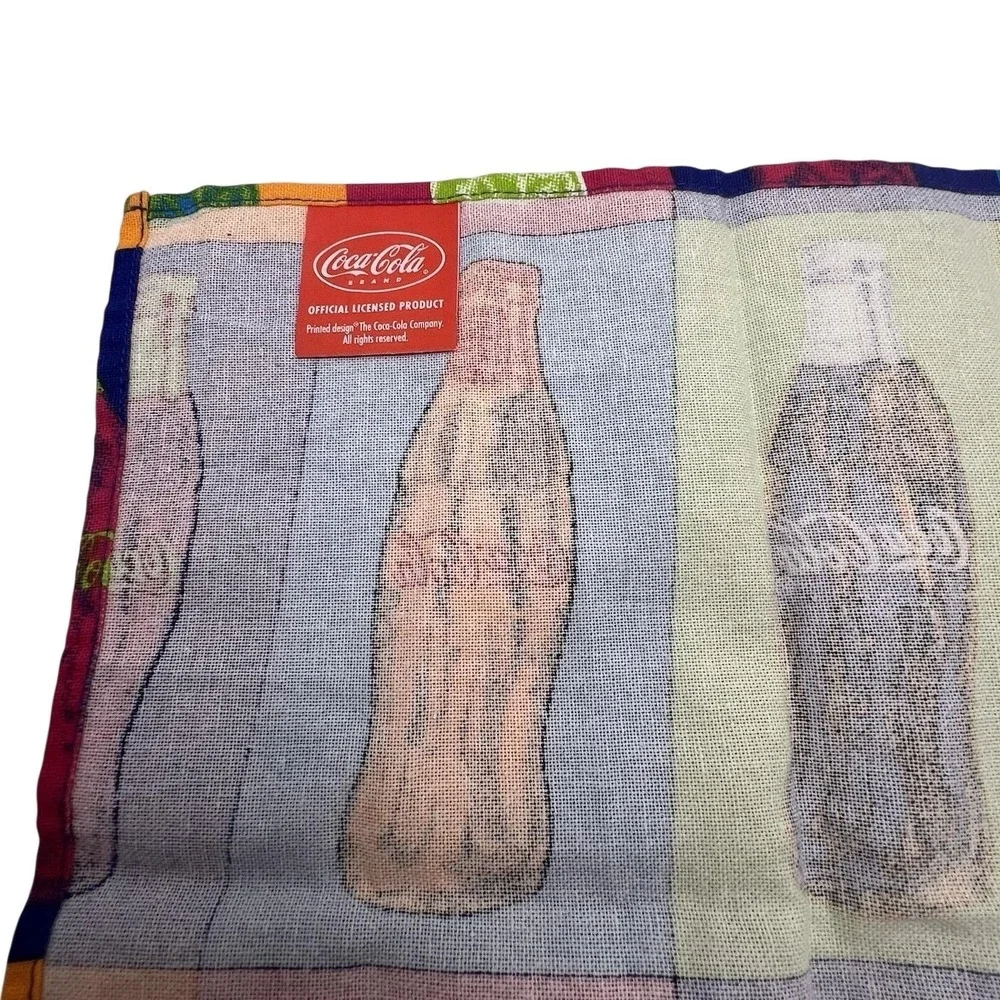 Coca-Cola Pop Art Bottle Print Tea Towel Napkin Official Licensed Product Multi